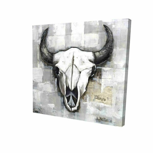 Fondo 16 x 16 in. Industrial Style Bull Skull-Print on Canvas FO2792696